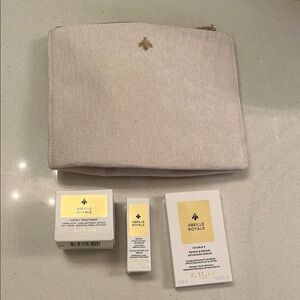 Guerlain Abeille Royale 4 pc Luxury Skincare Set w Logo cosmetic pouch New GWP